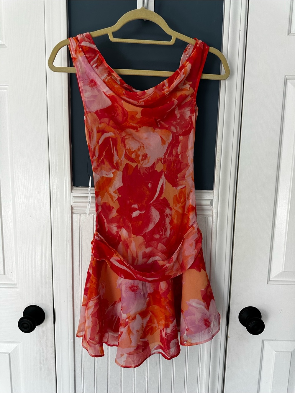 NWT American Threads Floral Chiffon Drop Waist Mini Dress – Size Small